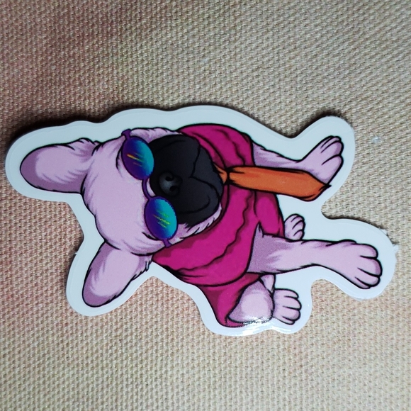 (L) Pink Frenchie Dog Sticker Doggie Dog Mom Puppy - Picture 1 of 5
